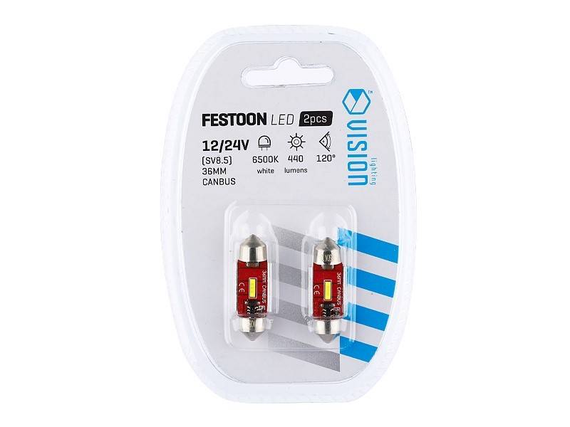 Ż.VISION 12/24V LEDx 1 SV8,5 36mm SMD CANBUS 2szt