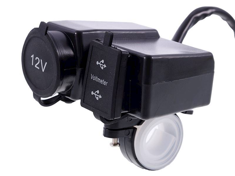 ŁADOWARKA MOTOCYKL.2x USB4.2A+woltom.+gn.zapal.
