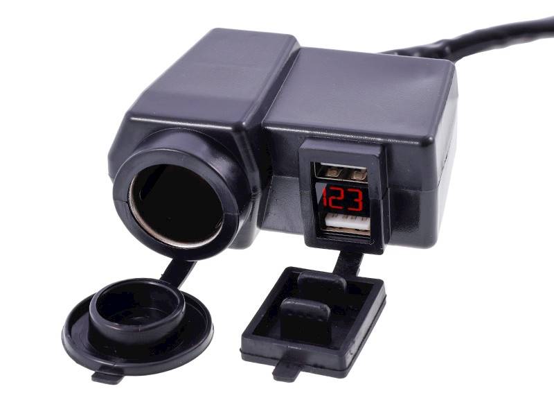 ŁADOWARKA MOTOCYKL.2x USB4.2A+woltom.+gn.zapal.