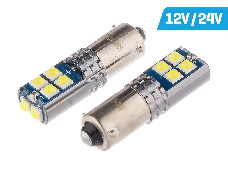 Ż.VISION 12V LEDx 10    H6W BAX9s biała 2szt