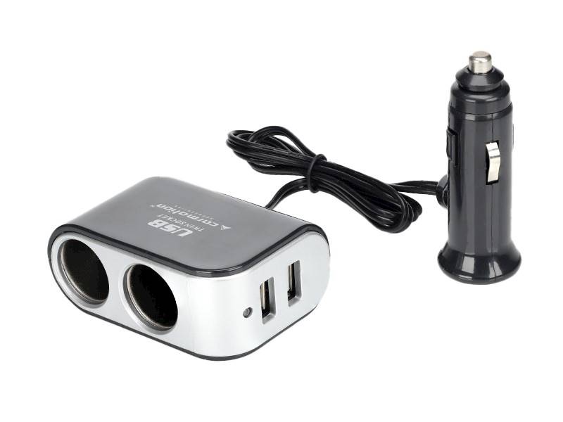 ROZGAŁĘZIACZ podwójny + 2xUSB 3,1A z przewodem