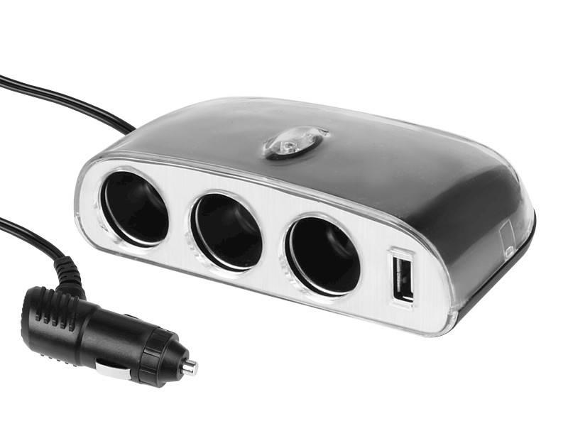 ROZGAŁĘZIACZ potrójny + USB 12/24V 1000mA