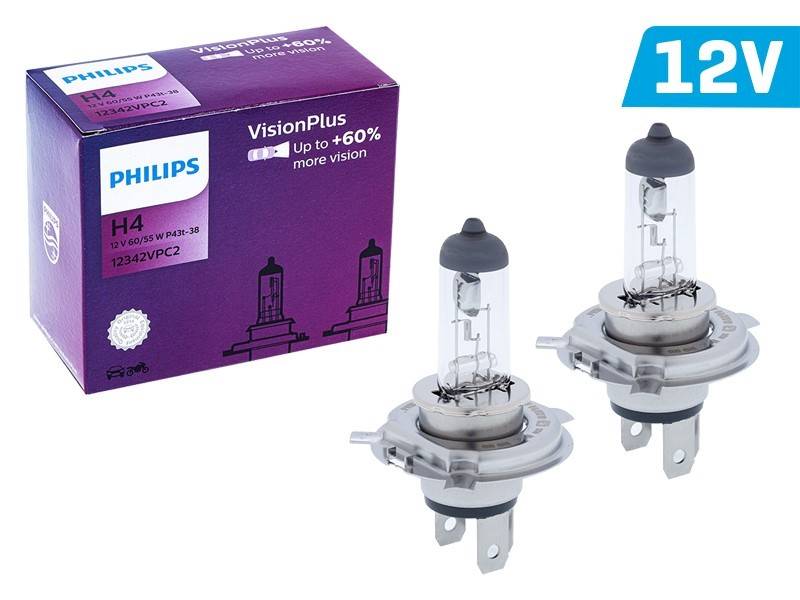 Ż12V H 4 60/55W P43t PHILIPS VisionPro +60%