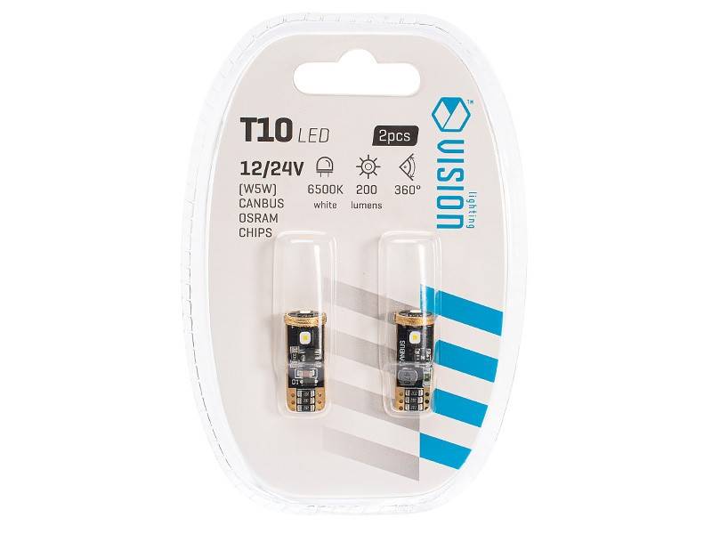 Ż.VISION 12/24V LEDx 3 W5W T10 SMD CANBUS biała