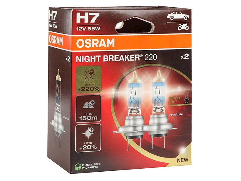 Ż12V H 7  55W PX26d OSRAM Night Breaker +220%