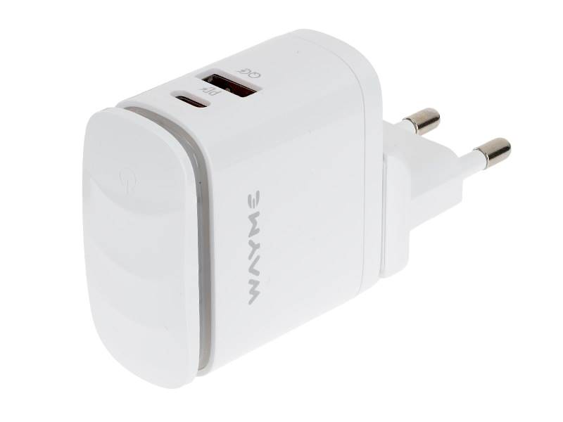 ŁADOWARKA WAYME 25W USB-c PD dotyk.lamp.led+adapt.