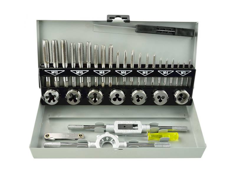ZESTAW GWINTOWNIKÓW I NARZYNEK M3-M12 32-el