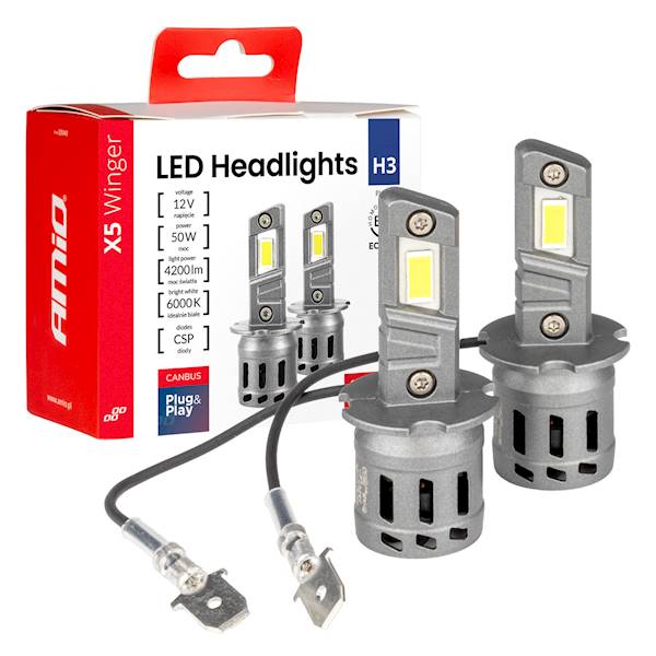 Ż.12V LED H3 6000K 30W