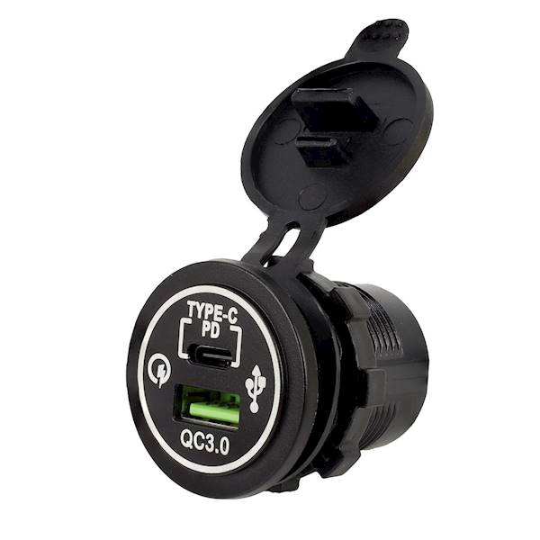 ŁADOWARKA do zabudowy USB 18W + USB-C 30W