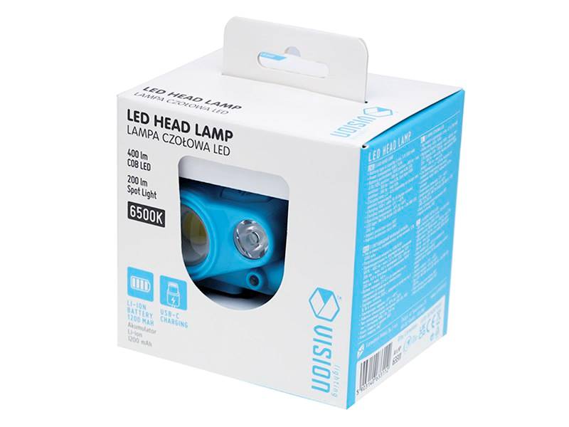 LATARKA LED czołowa 3W 400lm+2W 200lm