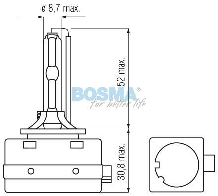 Ż.ŻARNIK D1S 6000K xenon 35W 85V 9501D BOSMA 2-pak