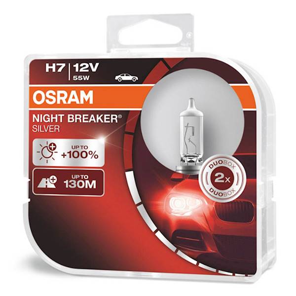 Ż12V H 7  55W PX26d OSRAM Night Breaker +100% 