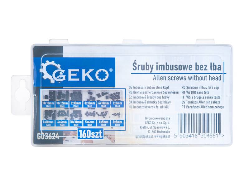 ZESTAW ŚRUB IMBUS.B/ŁBA USTAL. 160el