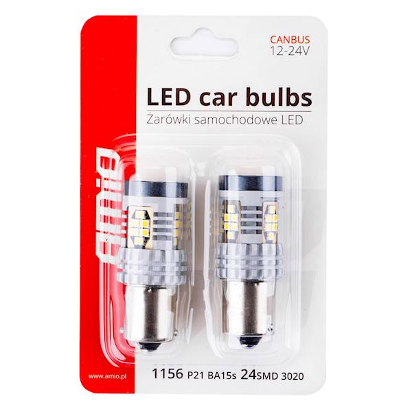 Ż12/24V LEDx24 SMD BA15s P21W R10W CANBUS