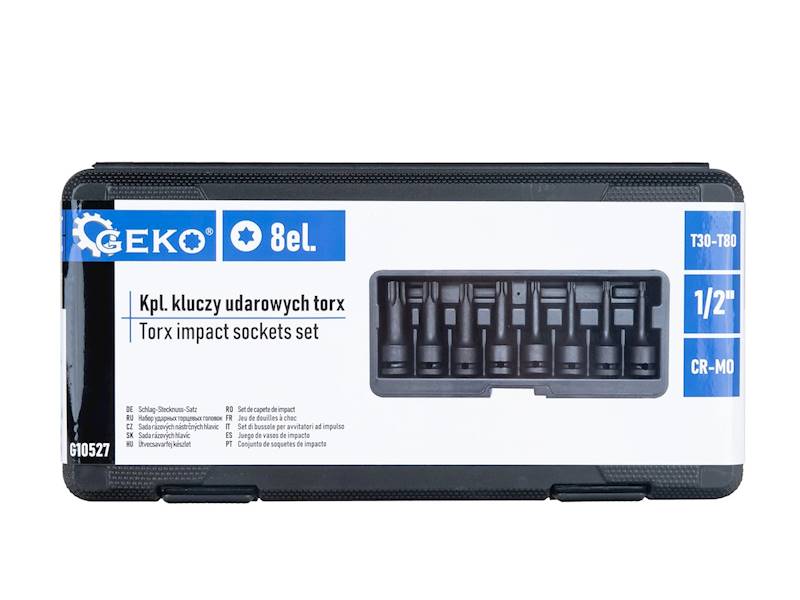 KLUCZE- zest.  8-el nasad.udar.1/2" T30-T80 TORX
