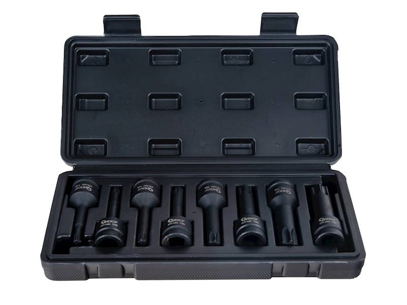 KLUCZE- zest.  8-el nasad.udar.1/2" T30-T80 TORX