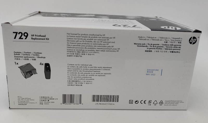 HP 729 Głowica z zestawem tuszy T730 T830 F9J81A