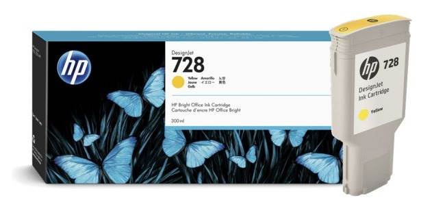 HP 728 Yellow 300ml F9K15A atrament dużej pojemn.