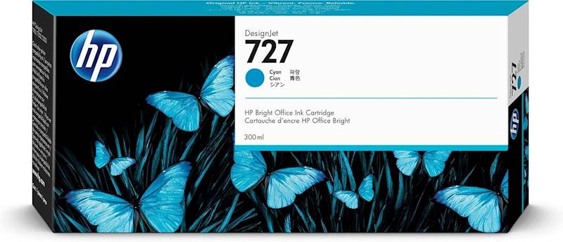 HP 727 Atrament Cyan 300ml F9J76A