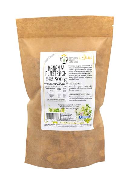 Banan w plastrach z olejem kokosowym 500g