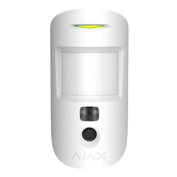 AJAX MotionCam (Bezprzewodowy czujnik ruchu PIR z wbudowanym aparatem i fotoweryfikacją alarmów) - biały