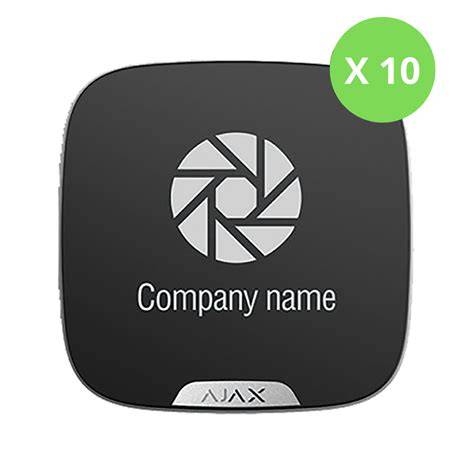 AJAX Batch of SS DD Brandplates (10 pcs) (Szyld reklamowy do sygnalizatora zewnętrznego (Bezpłatne drukowanie przy zamówieniu 4+ partii)) - czarny