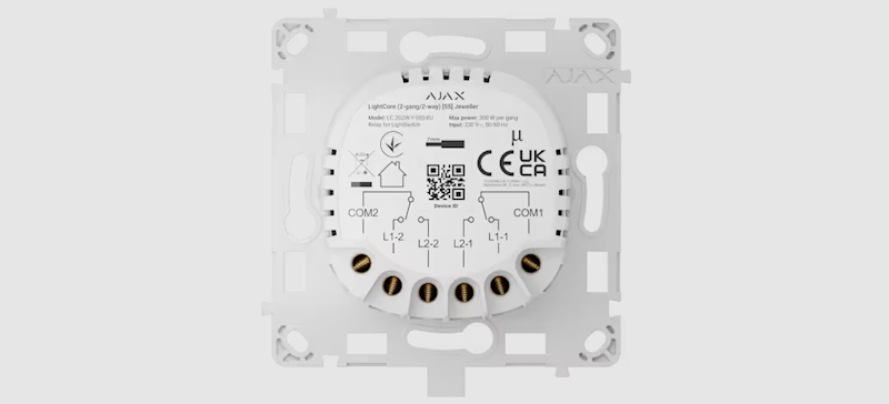 AJAX LightCore (2-gang/2-way) (Przekaźnik do LightSwitcha)