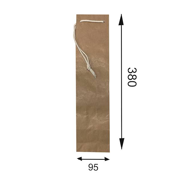 95x65x380 WINO EKO-BRĄZ US prążek torba papierowa