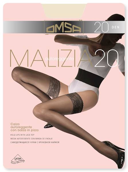 OMSA Pończochy samonośne Malizia 20 • Rozmiar: 2/S • Kolor: PANNA