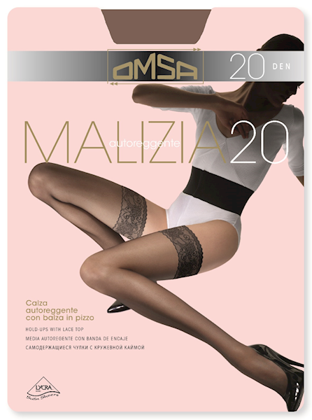 OMSA Pończochy samonośne Malizia 20 • Rozmiar: 3/M • Kolor: CASTORO