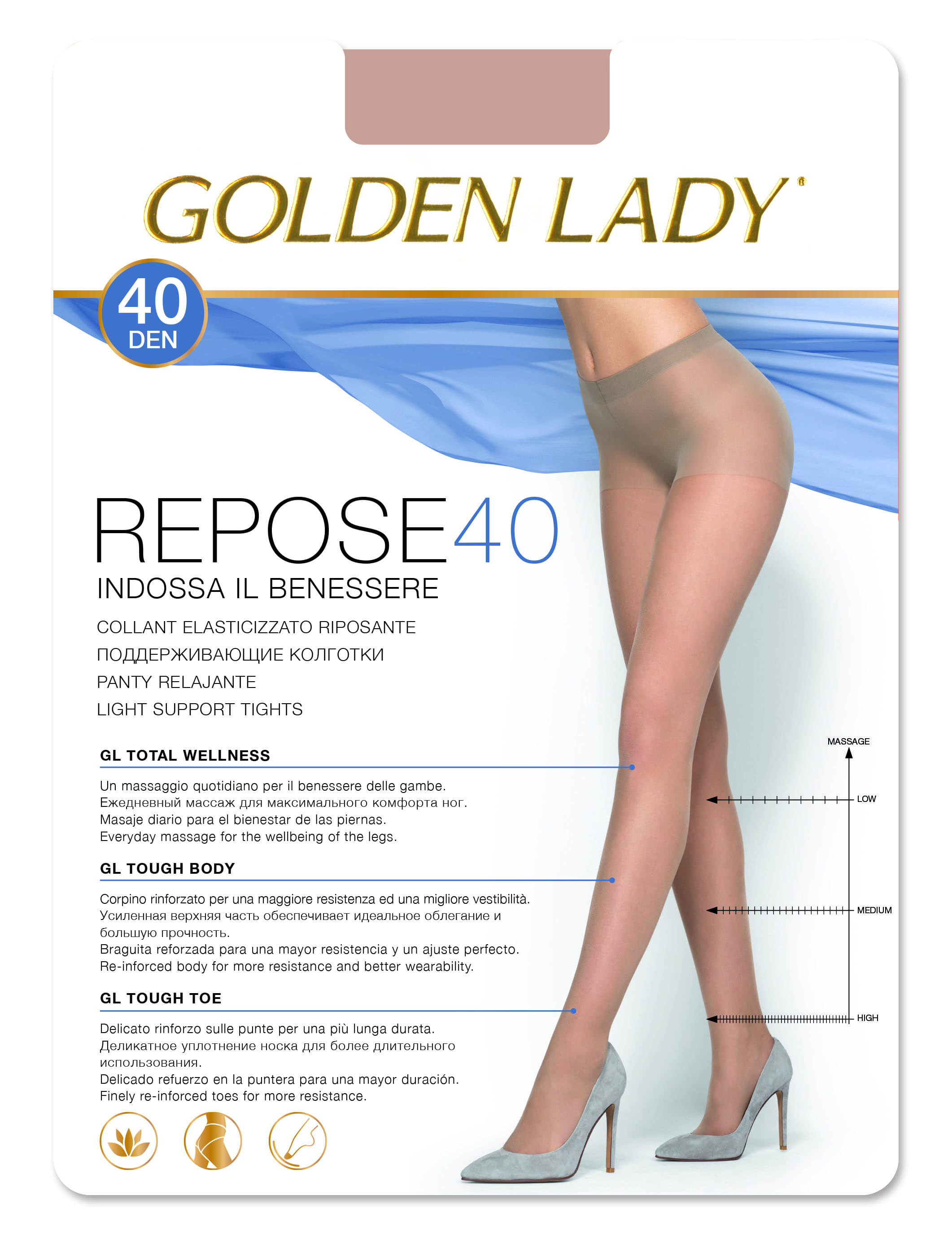 Golden Lady Podkolanówki Mini Repose 40