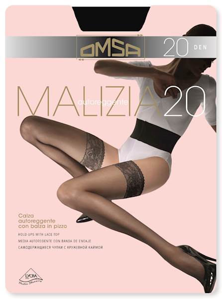OMSA Pończochy samonośne Malizia 20 • Rozmiar: 2/S • Kolor: NERO