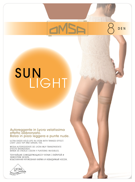 OMSA Pończochy Samośne Sun Light  8 • Rozmiar: 2/S • Kolor: BEIGE NATUREL