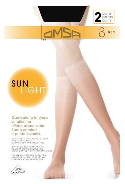 OMSA Podkolanówki Sun Light 8 • Rozmiar: UNICA • Kolor: NERO