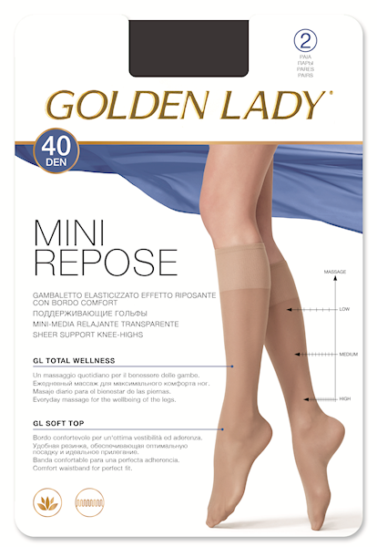Golden Lady Podkolanówki Mini Repose 40 • ROZMIAR: 3/4 M/L • KOLOR : FUMO