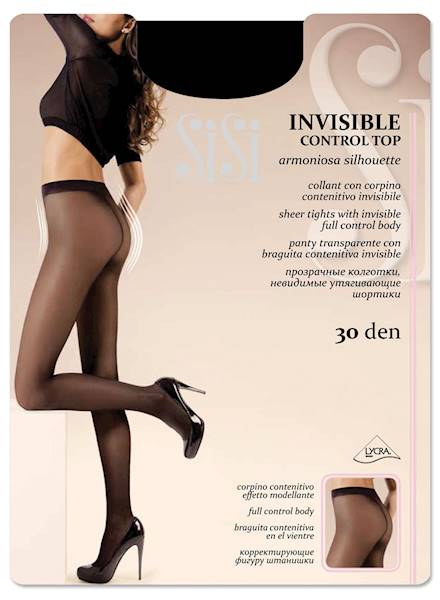 Sisi Invisible 30 Control Top •  Rozmiar: 2/S • KOLOR: NERO