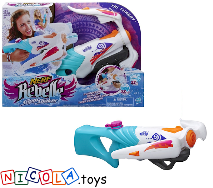 7791 NERF REBELLE SUPER SOAKER KUSZA TRIPLE THREAT B0476 
