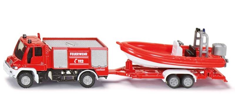 1636 SIKU STRAŻ POŻARNA UNIMOG Z ŁODZIĄ