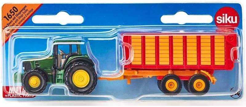 1650 SIKU TRAKTOR JOHN DEERE Z PRZYCZEPĄ