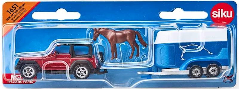 1651 SIKU SAMOCHÓD JEEP Z PRZYCZEPĄ DO KONI