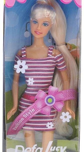 7899 LALKA W KOLOROWEJ LETNIEJ SUKIENCE DEFA LUCY