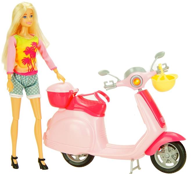 2089 LALKA 29cm + SKUTER MOTOR DLA LALEK BARBI 