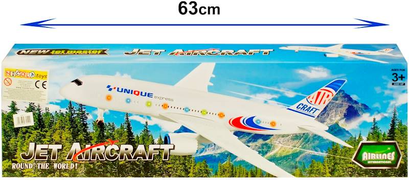 * 0514 DUŻY SAMOLOT PASAŻERSKI ŚWIATŁO DŹWIĘK 64cm 