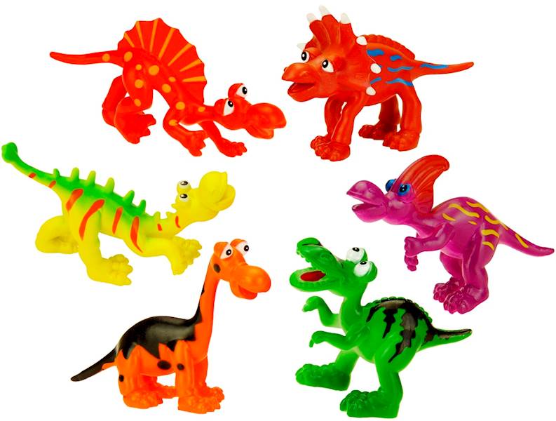 * 1153 ZESTAW GUMOWYCH KOLOROWYCH FIGUREK DINOZAURÓW DINOZAUR 