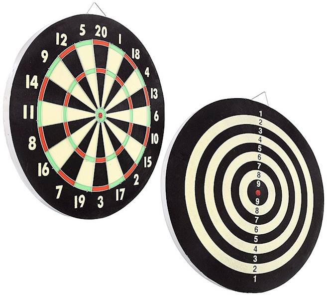* 1511 DWUSTRONNA DREWNIANA TARCZA DART RZUTKI 41cm 