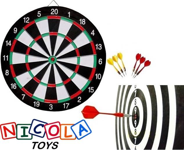 * 1511 DWUSTRONNA DREWNIANA TARCZA DART RZUTKI 41cm 