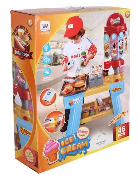 2029 ZESTAW STOISKO Z JEDZENIEM FAST FOOD LODY