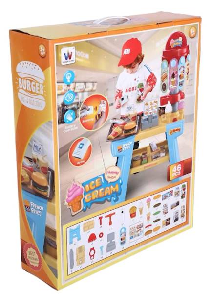 2029 ZESTAW STOISKO Z JEDZENIEM FAST FOOD LODY