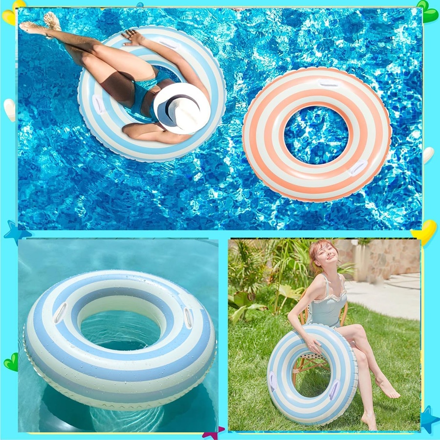 59256 Koło do pływania dmuchane 90 cm paski z uchwytami materac plaża basen