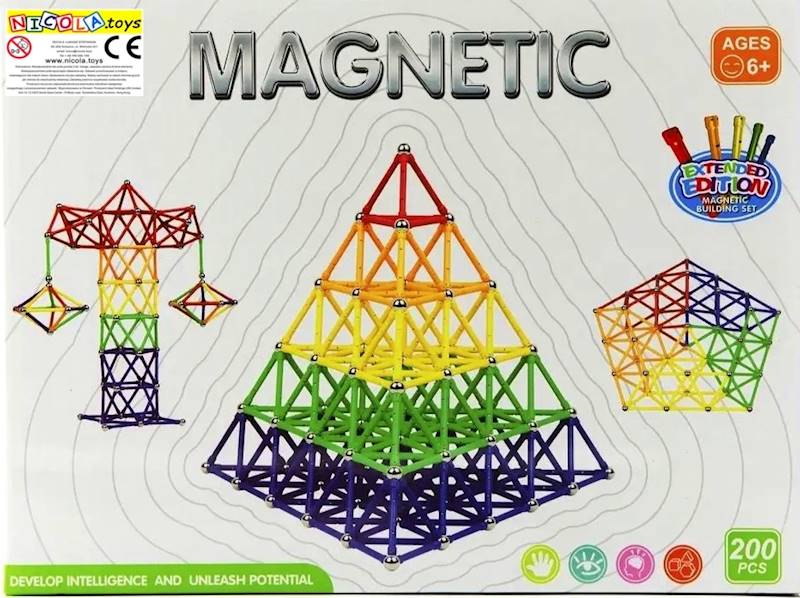* 2549 KLOCKI 200 elementów MAGNETYCZNE KONSTRUKCYJNE 